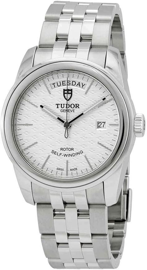 Tudor Glamour Day Date Automatic Silver Diamond Dial Men's